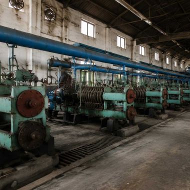 Industrial Factory Interior with High Capacity Manufacturing Equipment